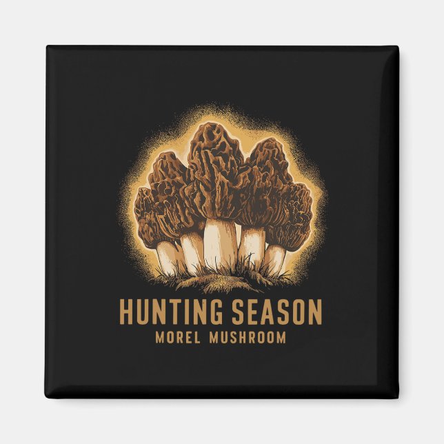 Imã Pedra de caça Engraçado Morel Mushroom Foraging (Frente)