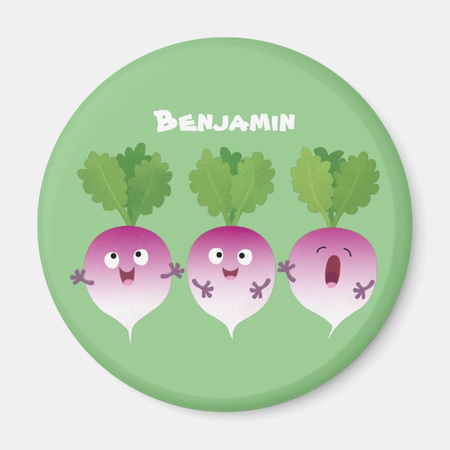 Imã Pedra de desenho animada de verduras e legumes (Frente)