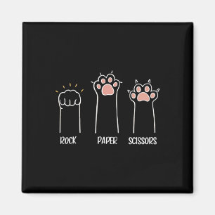 Imã Pedra de Papel de Tesoura Pata Gato de Gato