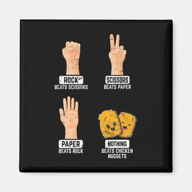Imã Pedra Papel Tesoura Nada Derrota Nuggets de Frango (Frente)
