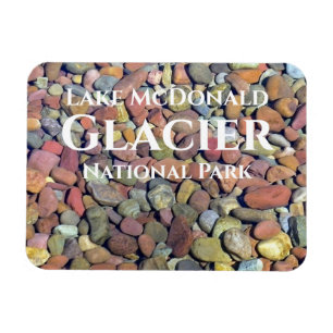 Ímã Pedras Suaves no Lago Água McDonald, Glacier NP