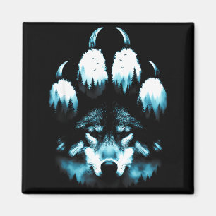 Imã Pegada Animais Amantes de Lobos Lobo Uivando Em Th