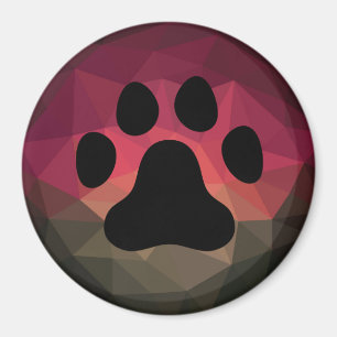 Imã Pegada animal, design geométrica da pata de estim