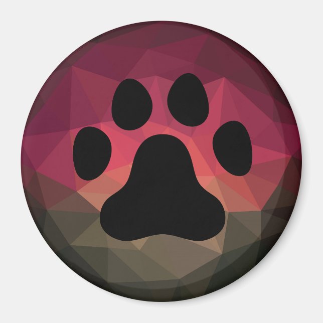 Imã Pegada animal, design geométrica da pata de estima (Frente)