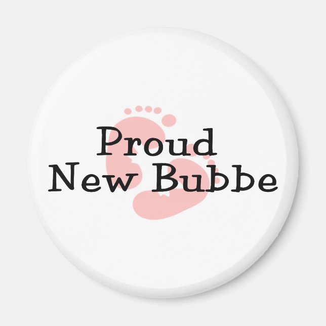 Imã Pegadas Orgulhosas de Nova Bebê Bubbe Menina (Frente)