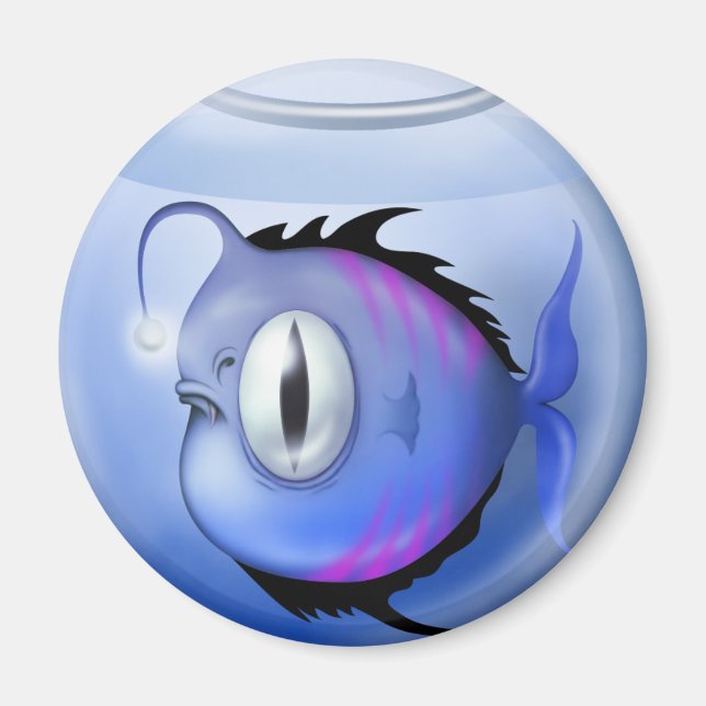 Imã Peixe-âncora aquário tigela azul-gira (Frente)