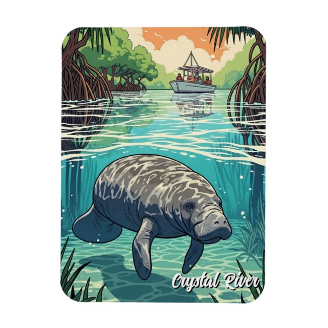 Ímã Peixe-boi no Crystal River Flórida (Vertical)