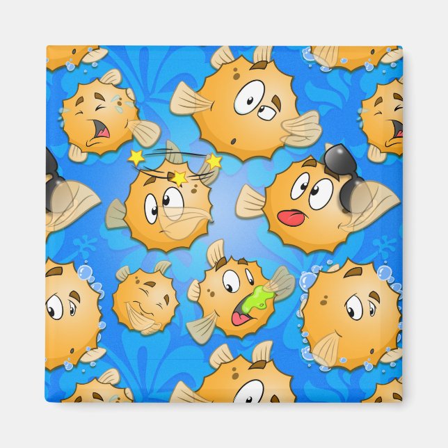 Imã peixe-cartoon fofo Magnet (Frente)