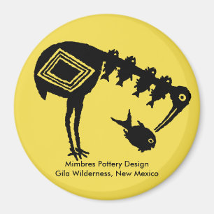 Imã Peixe Comendo Crane - Design de Poteria Mimbres