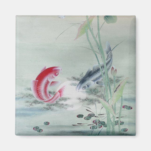 Imã Peixe Koi com Lotus (Frente)
