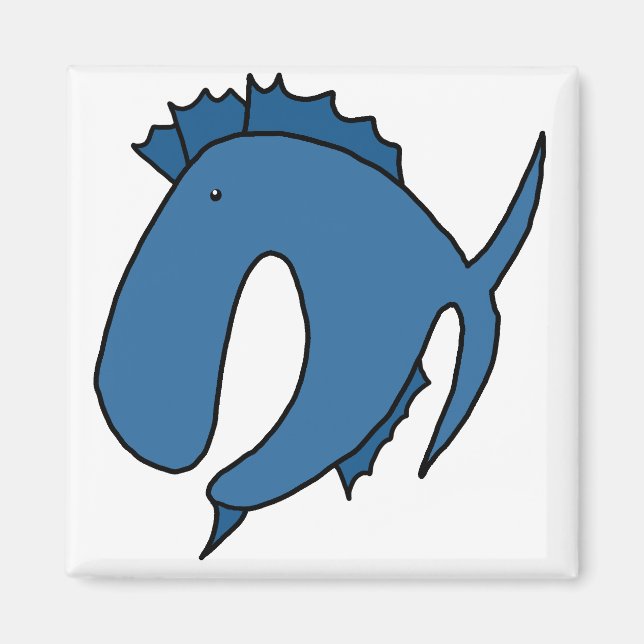 Imã Peixe magro azul (Frente)