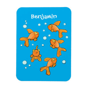 Ímã Peixe-ouro-laranja-branco na ilustração de desen