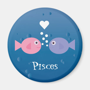 Imã Peixes bonitos cor-de-rosa & costume azul dos