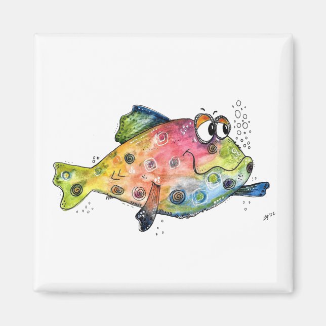 Imã Peixes Coloridos Esbranquiçados (Frente)