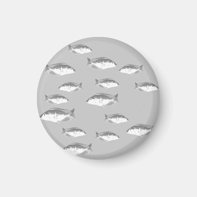 Imã Peixes de cinza monocromática (Frente)