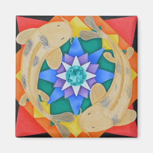 Imã Peixes de Koi e ímã de Lotus