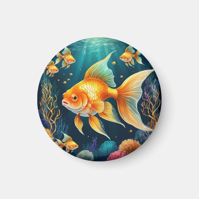 Imã Peixes Dourados submarinos (Frente)