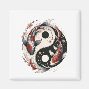 Imã Peixes Koi Japoneses Yin e Yang