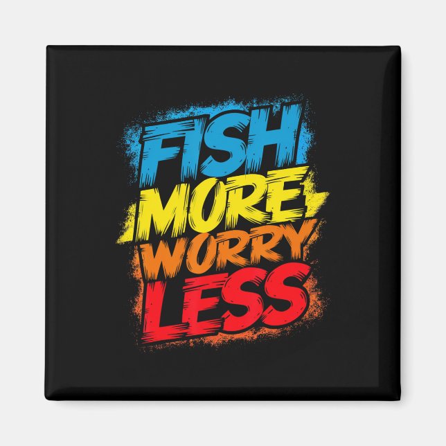 Imã Peixes Mais Preocupados Menos Engraçados Brilhante (Frente)