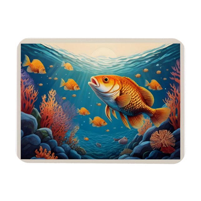 Ímã Peixes no mar (Horizontal)