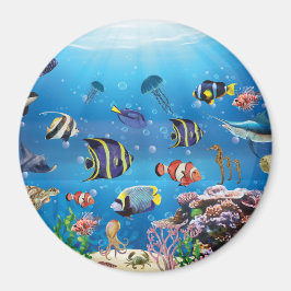 Imã Peixes Tropicais nadando no fundo do mar