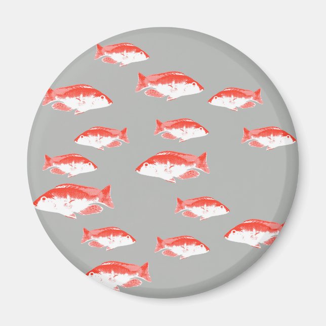 Imã Peixes vermelhos e cinzas (Frente)
