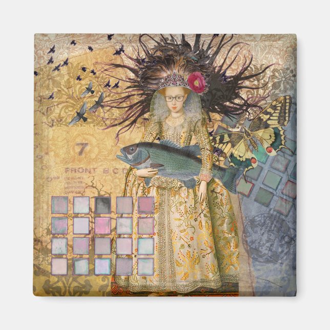 Imã Peixes Vintage Clássica Gótica (Frente)