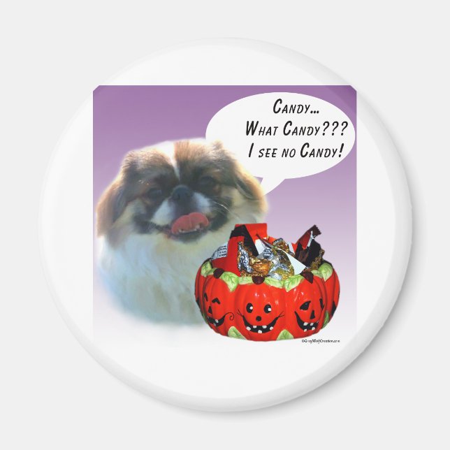 Imã Pekingese Halloween Candy (Frente)