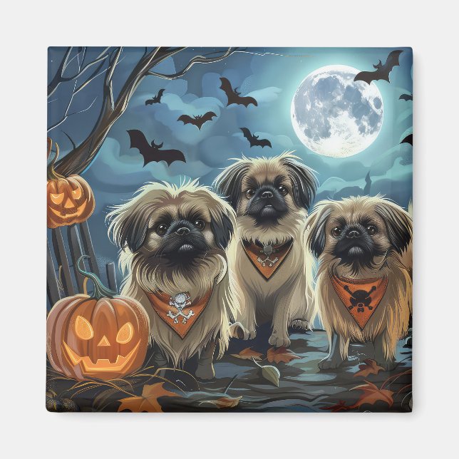 Imã Pekingese Halloween Spooky (Frente)