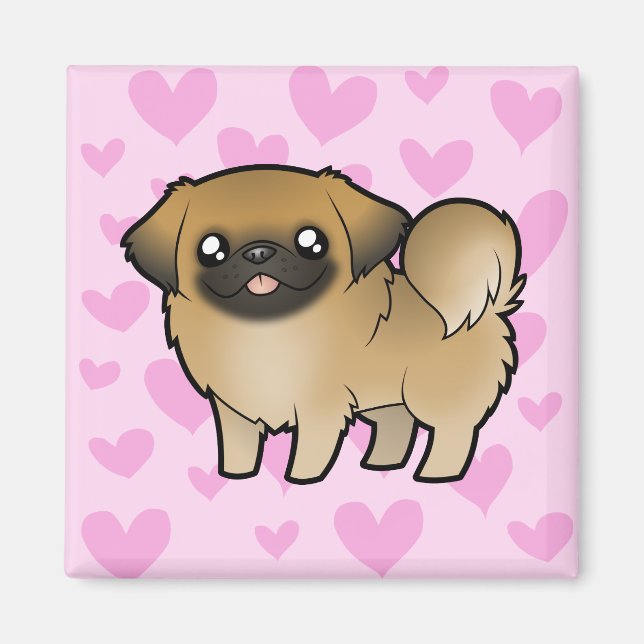Imã Pekingese Love (corte de cachorrinho) (Frente)