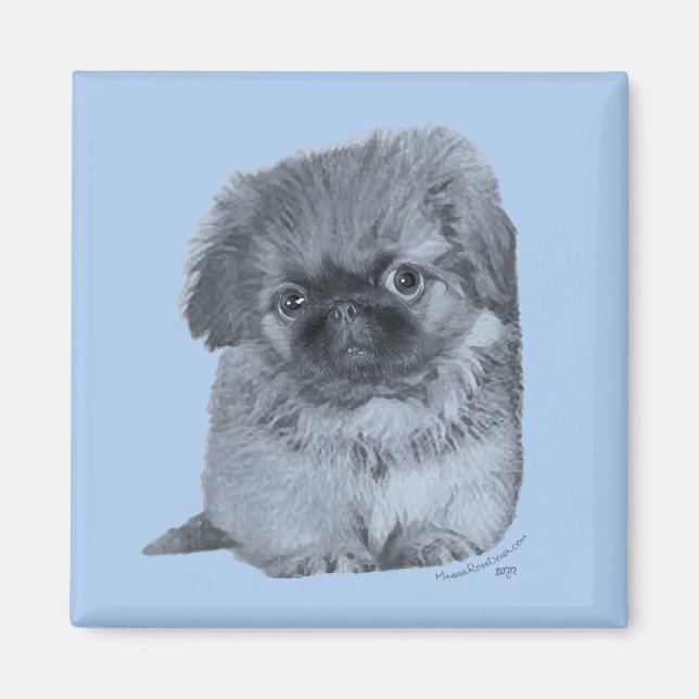 Imã Pekingese Puppy Blue (Frente)