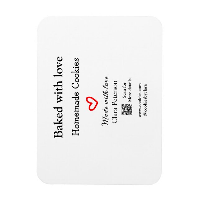 Ímã Pelado com biscoitos caseiros acrescentam QR feito (Vertical)