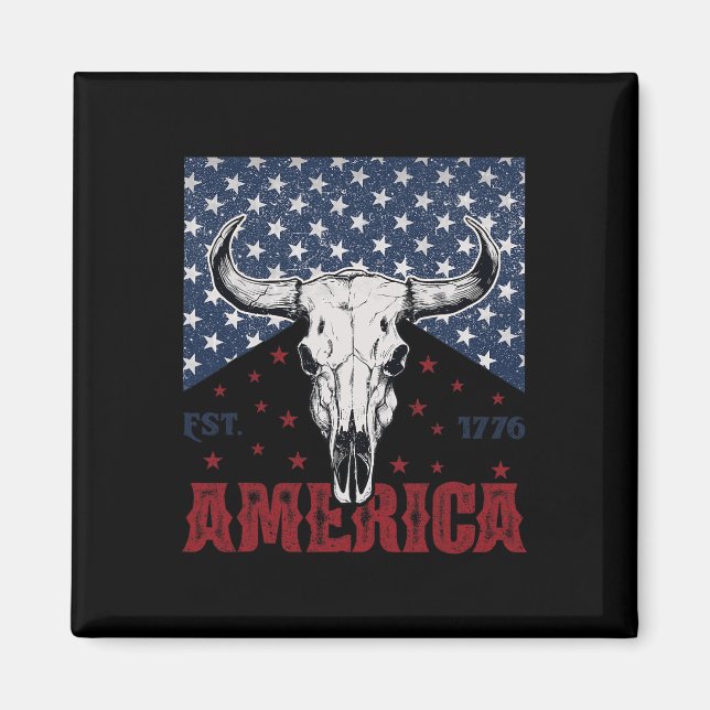 Imã Pele De Vaca 1776 Engraçado 4 De Julho (Frente)