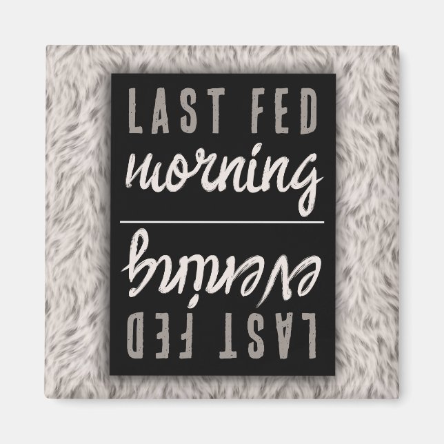 Imã Peles com pelo de coelho branco Cão com Comida de  (Frente)