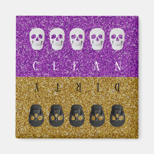 Imã Peles Sujas Limpas Douradas Glitter Legal Roxo