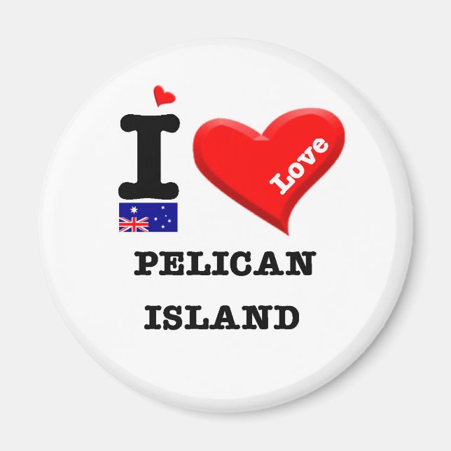 Imã PELICAN ISLAND - I Love (Frente)