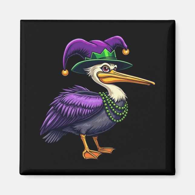 Imã Pelican Mardi Gras - Carnaval divertida para Amant (Frente)