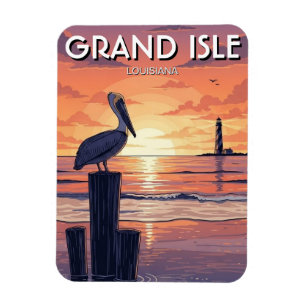 Ímã Pelicano da Ilha Grande da Louisiana