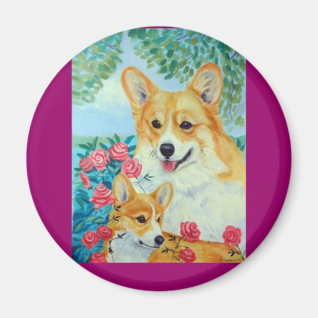 Imã Pembroke Welsh Corgi Magnets (Frente)