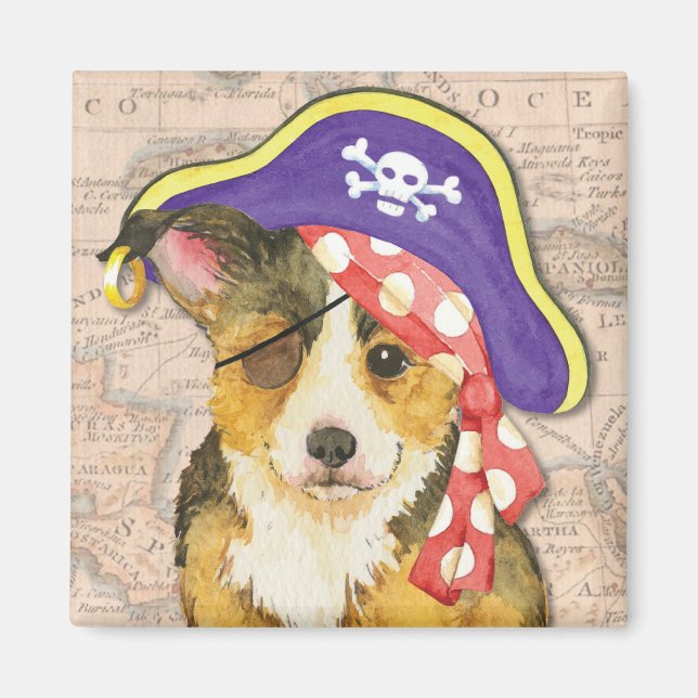 Imã Pembroke Welsh Corgi Pirate (Frente)