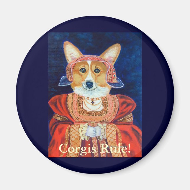Imã Pembroke Welsh Corgi Queen Magnets (Frente)