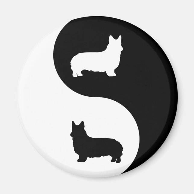 Imã Pembroke Welsh Corgi Yin Yang (Frente)