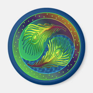 Imã Pena Yin Yang 4 do pavão