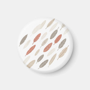 Imã Penas Boho Ferrugem Bege Padrão Diagonal