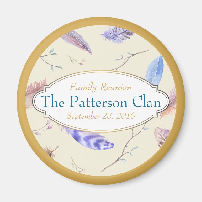 Imã Penas de Aquarela com uma Reunião de Frame de Rico (Frente)