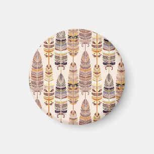 Imã Penas de Boho: Padrão Tribal Sem Costura