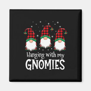 Imã Pendurado Com Meus Gnomos Plaid Vermelho Engraçado