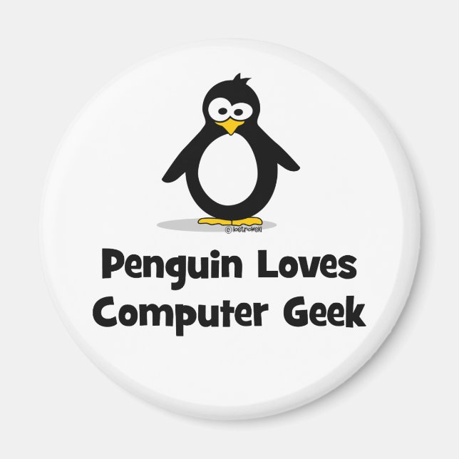 Imã Penguin ama o Geek do computador (Frente)