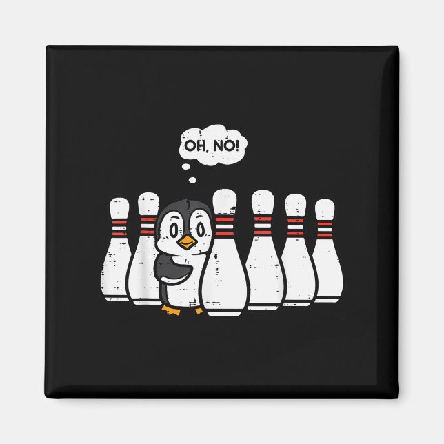 Imã Penguin Bowling Ns Oh No Funny Bowler Player Men W (Frente)