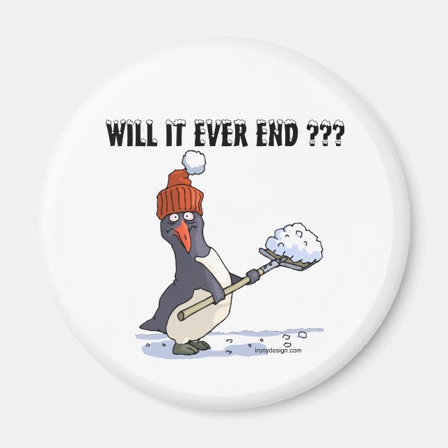 Imã Penguin com neve (Frente)